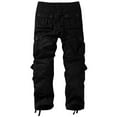 thumbnail image 2 of JuicyTrendz Men’s Cotton Cargo Work Pants Outdoor Trousers with Multi Pockets Black W30-L30, 2 of 6