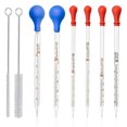thumbnail image 1 of HOAOH 6 pipetas de vidrio de 10 ml, 5 ml, 3 ml, 2 ml, 1 ml, 05 ml, pipeta cuentagotas graduada de vidrio para estudiantes escolares, transferencia para aceite esencial líquido, 1 of 5