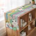 thumbnail image 6 of Table Runners 90 Inches Long Dress Scarves, Easter Bunny Farmhouse Coffee/Dining/Kitchen Table Runner for Living Room, Farmhouse Colorful Eggs Tulip Wooden Grain 13x90 Inch, 6 of 9