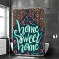 thumbnail image 2 of Bath Shower Curtain Liners 66"x72", Home Sweet Home for HousewarmingPolyester Waterproof with 12 Curtain Hooks Bathroom Accessories Decoration, 2 of 6
