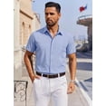 thumbnail image 4 of RICHCOIN Short Sleeve Mens Dress Shirts Casual Solid Shirts for Men Button Down Business Shirt, 4 of 7