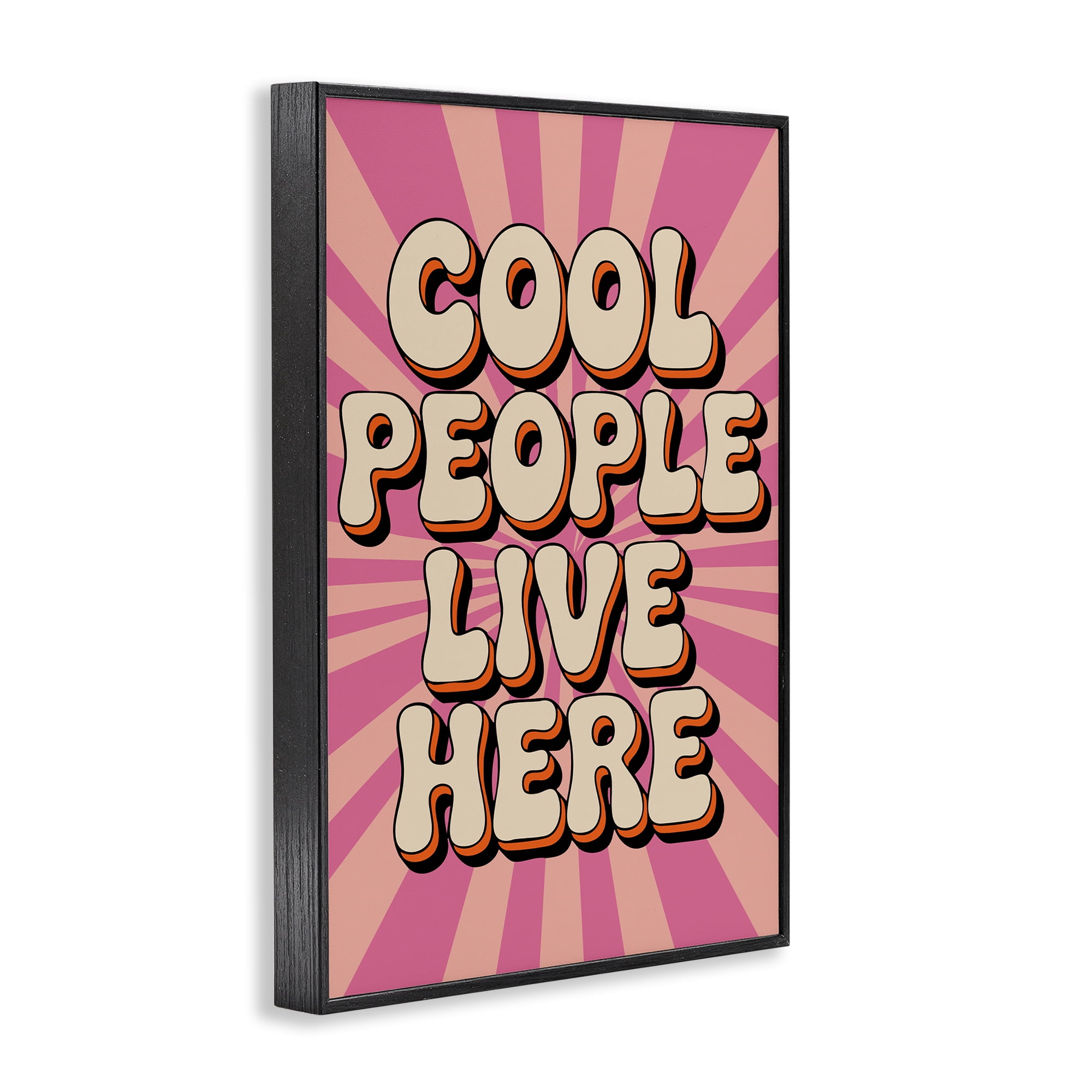 Stupell Industries Groovy Cool People Live Here Black Framed Giclee Art, design by Andreas Magnusson