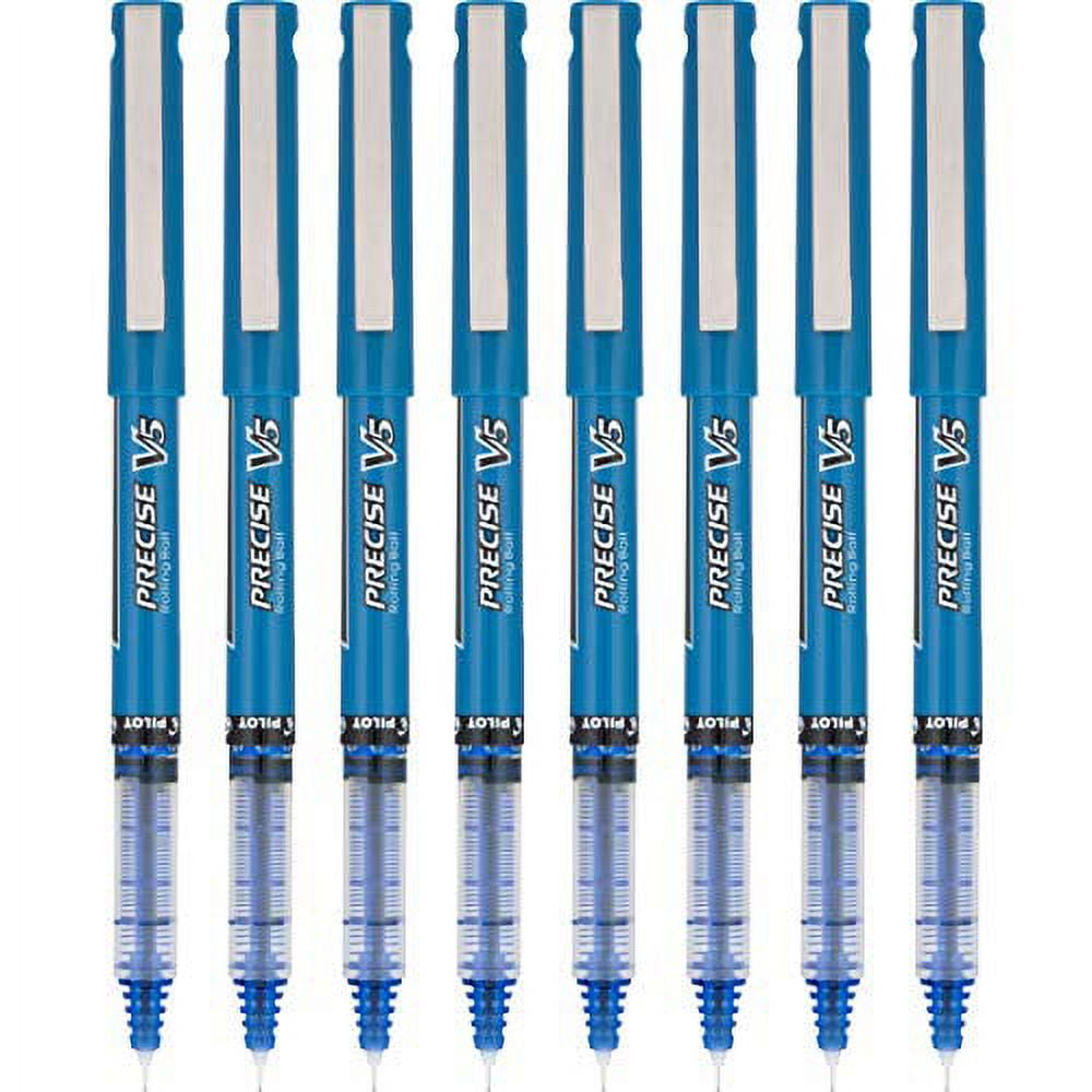 Pilot Precise V5 Liquid Ink Retractable Rollerball Pens Extra Fine Point  0.5 mm Blue Barrels Blue Ink Pack Of 12 - Office Depot