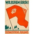thumbnail image 2 of Karl Wiener 14x18 Black Ornate Wood Framed Double Matted Museum Art Print Titled - We Call You! Socialist Youth (After 1932), 2 of 5