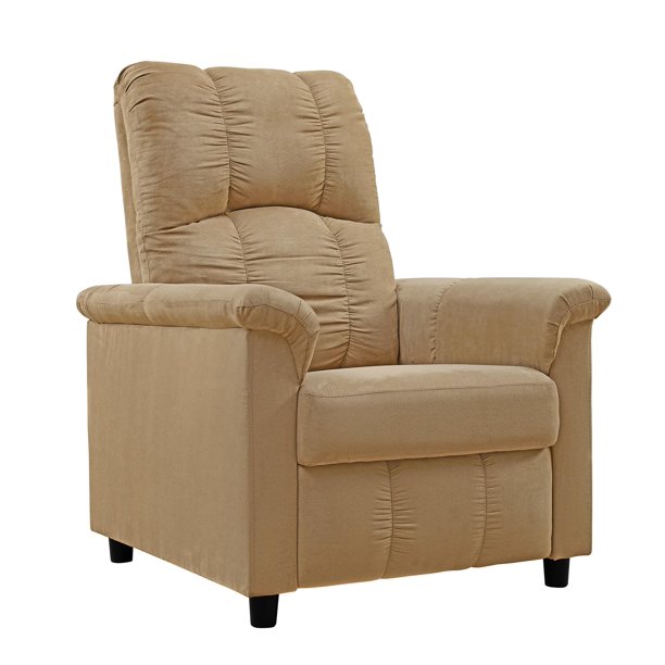 Dorel Living SlimMicrofiber Push Back Tufted Recliner, Beige Walmart