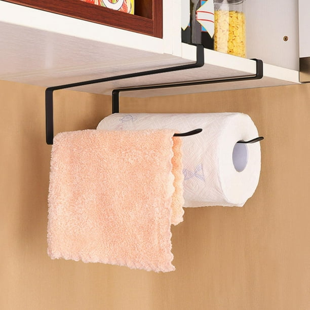 Chiciris Kitchen Cabinet Steel Roll Paper Holder Paper Towel Rack Hanger Storage Organizer Black Paper Towel Rack Kitchen Roll Paper Rack Walmart Com Walmart Com