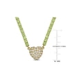 thumbnail image 2 of 12.90 Carat (Ctw) Peridot and Lab-Created White Sapphire Heart Pendant Necklace in Yellow Sterling Silver with Chain for Women, 2 of 6