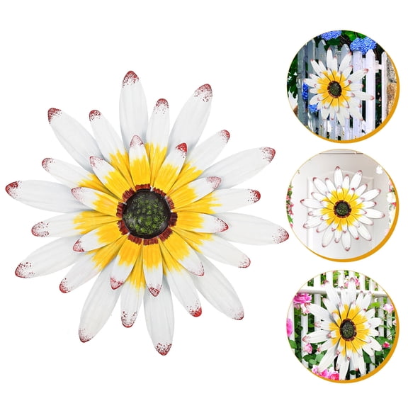 COMPUKAS cate White Iron Flower Wall Hanging Craft for Indoor Outdoor