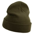 thumbnail image 2 of Hoopoe Logo Embroidered 12 Inch Long Knitted Beanie - Olive OSFM, 2 of 5
