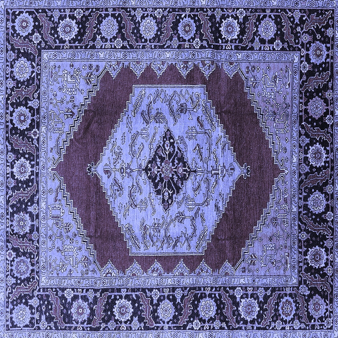 Ahgly Company Indoor Square Persian Blue Traditional Area Rugs, 4 ...