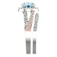 thumbnail image 3 of 2.32 ct Brilliant Round Cut Natural Aquamarine 14k White/Rose Gold Halo Solitaire with Accents Engagement Bridal Wedding Ring Band Set size 4.25, 3 of 7