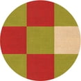 thumbnail image 1 of Ahgly Company Tapis Rond Lavable en Machine Intérieur Transitionnel Rouge Lave, 3 Pieds Rond, 1 of 7