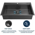 thumbnail image 6 of 33 Inch Gunmetal Black Waterfall Kitchen Sink with Pull Out Faucet Combo,  Smart Black Drop-in Kitchen Sink, Single Bowl Modern Waterfall Stainless Steel Workstation with Various Accessories, 6 of 7