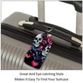 thumbnail image 3 of Square 2Pack PU Leather Couple Skulls Cruise Luggage Tag with Privacy Cover and Name ID Tag for Travel Handbags Backpacks Luggage Tags, 3 of 6
