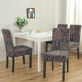 thumbnail image 2 of Decorative Vintage Paisley Bohemian Dining Chair Covers Set of 4 Colorful Floral Ethnic Retro Pattern Washable Polyester Stretch Slipcovers Removable Protector for Artistic Decor, 2 of 6