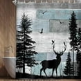 thumbnail image 5 of Rustic Forest Deer Shower Curtain Cabin Farmhouse Country Lodge Bathroom Decor Polyester Fabric Bath Curtain Set with Hooks 72x72 Inches, 5 of 6