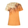 thumbnail image 3 of Vedolay Crop Top Y2k Short Sleeve Crop Top Women 2023 Slim Fit Basic Solid T Shirts Crewneck Cropped Fitted Tees Summer Clothes,Orange S, 3 of 4