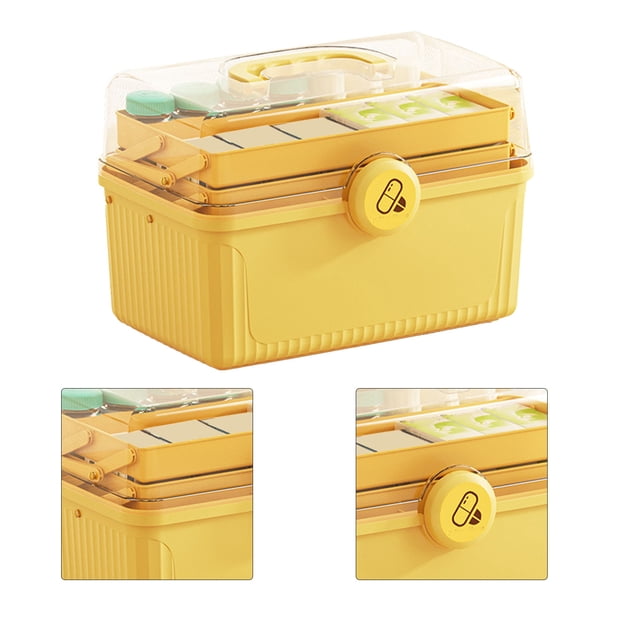 Storage Box, 3 Layer Large Capacity Partitioned Lightweight Water Proof First Aid Kit for Home Outdoor