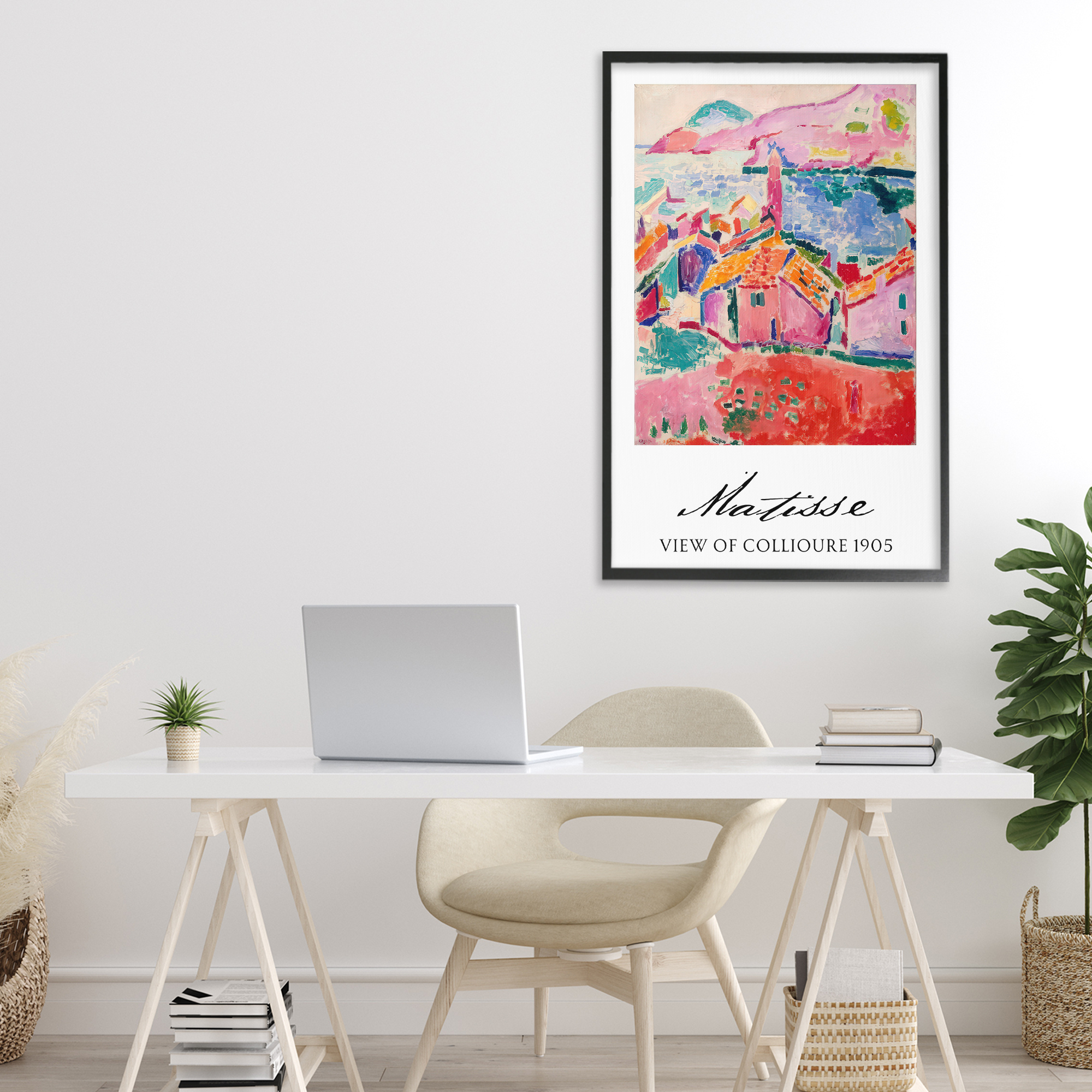 View Of Collioure Black Framed Giclee Art, design by Vintage Hustle