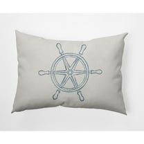 E by Design Large Ship Wheel Nautical Indoor/Outdoor Lumbar Throw Pillow
