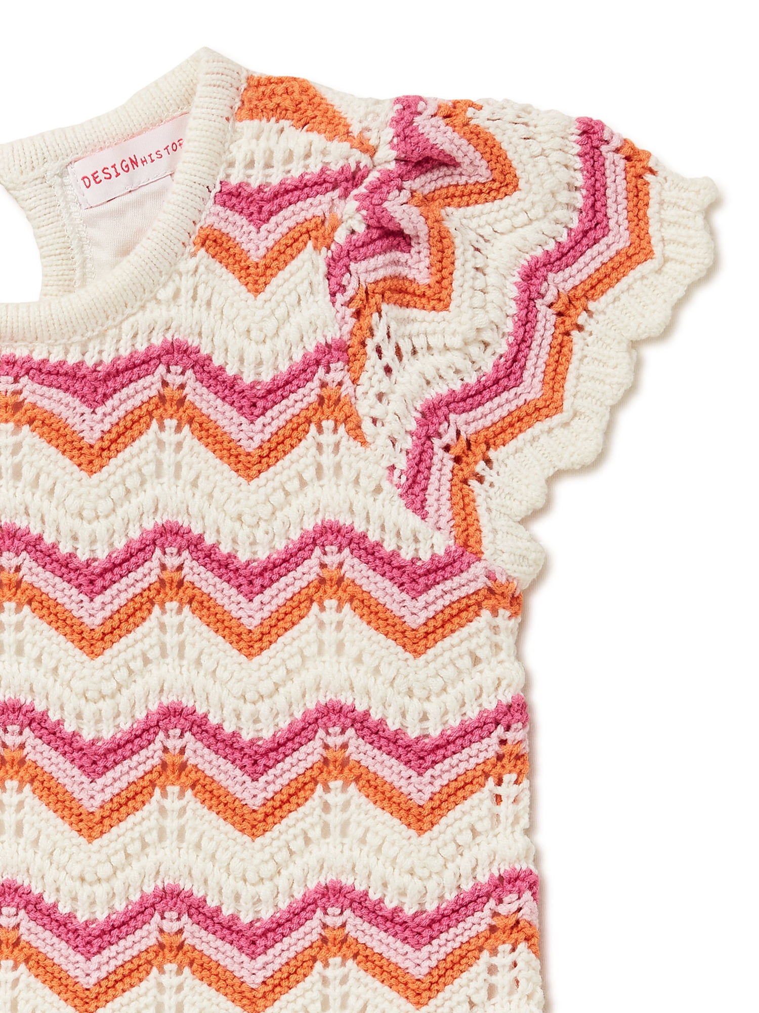 Design History Toddler Girls Short Sleeve Crochet Dress, Sizes 2T-5T