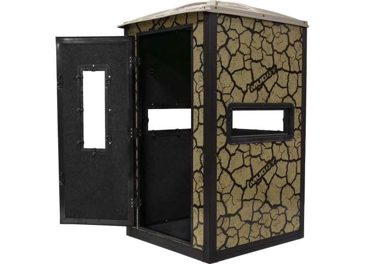 Muddy Gunner Box Blind / Steel Wall Construction / Cracked Mud Camo