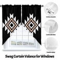 thumbnail image 3 of Swag Curtain Valances Black Aztec Swag Valances for Kitchen Windows Boho Western Tribal Pattern Short Topper Curtains Valance Tier Pair for Kitchen Bedroom Living Room Bathroom 28"x36", 3 of 8