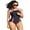 Purple1, variant on Charmo Womens Zipper Color Blocked One Piece Swimsuit Racerback Sport Swimwear