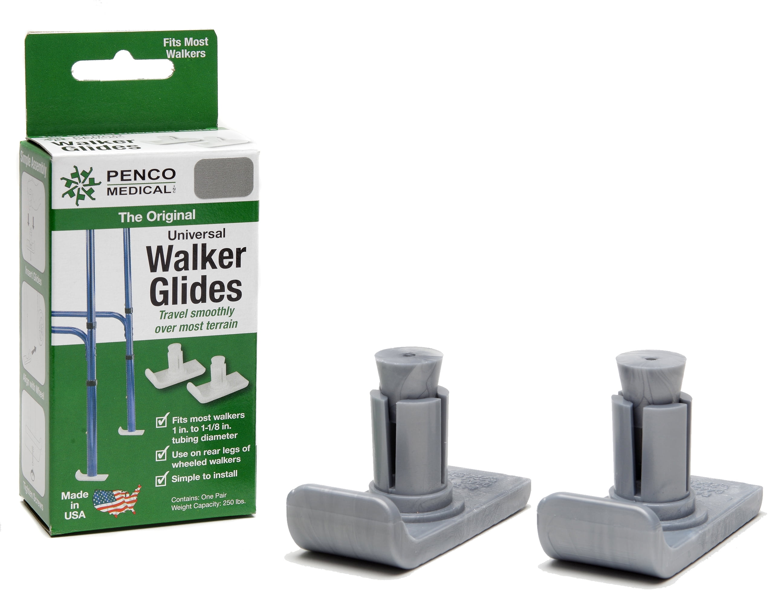 Penco Walker Ski Glides Universal Silver Gray