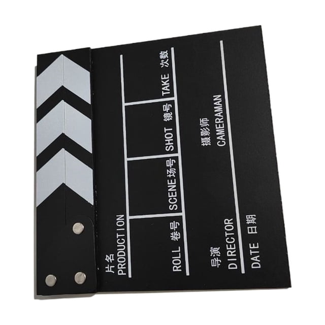 Sidaley Accesorio de claqueta de película, placa de señal profesional, película de madera resistente, director de rodaje, accesorios de Electrónica pequeño chino negro 20*20 CM