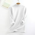 thumbnail image 3 of ManxiVoo Women's Mock Neck Thermal Lined Pullover Sweatshirt Cozy Winter Long Sleeve Casual Comfort Wear L Size White, 3 of 8