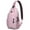 Pink Halloween Skulls, variant on Sling Backpack,Playful Halloween Ghosts Pattern Sling Bag with Water Bottle Holder,Waterproof Sling Bag for Men/Women with Headphone Jack for Hiking,Travel