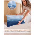 thumbnail image 5 of Navy Blue Ombre Satin Pillowcase for Hair and Skin with Zipper, Soft Breathable Cooling Silk Pillow Cases, Modern Abstract Art Ocean Oil Painting Throw Pillow Covers Queen Size 20"x30" Set of 2, 5 of 6