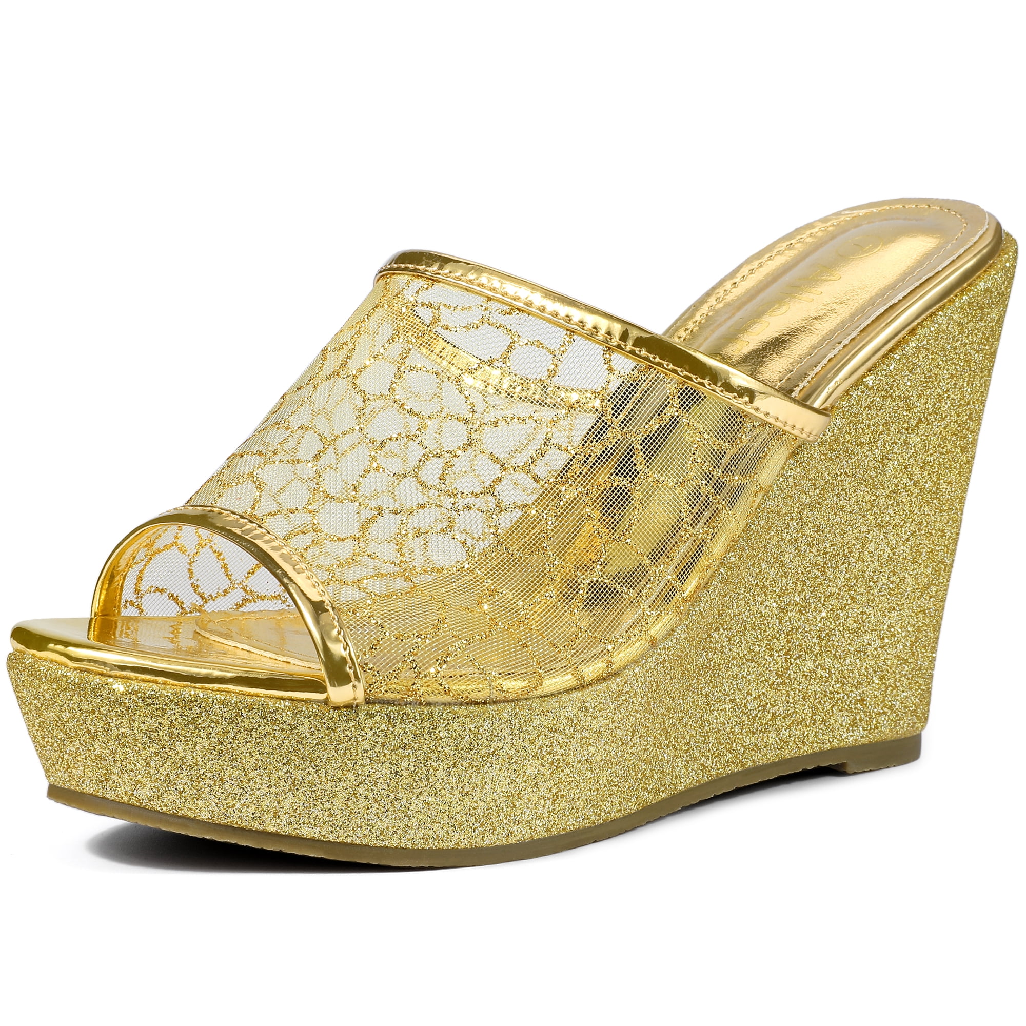 Allegra K Women's Platform Wedges Slip 