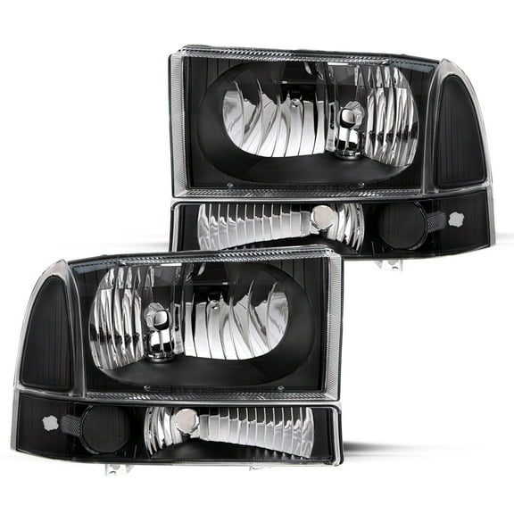 For 1999-2004 Ford Super Duty F250/350/450/550/ 00-04 Excursion Headlight 4Pcs