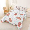 thumbnail image 2 of Manfei Lovely Capybara Queen Comforter Set,Kawaii Strawberries Comforter Sets Queen,White,Colorful Stars Reversible,3pcs,1 Comforter and 2 Pillowcases, 2 of 7