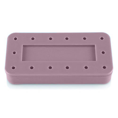 RECTANGULAR Dental Lab Bur Block Holder Station, MAUVE, Holds