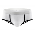 thumbnail image 4 of BKQCNKM Thongs Crotchless Panties underwear Men's Soft Briefs Underpants Shorts Underwear Panties White S, 4 of 8