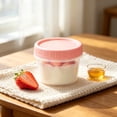 thumbnail image 4 of Plastic Food Storage Container with Lid, Transparent P Ink Yogurt Pudding Jar, Compact Stackable Sealed Dessert Box 7.8 x 6.2 cm, 1 Pack, 4 of 6