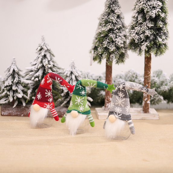 1/3Pcs Christmas Gnome Xmas Faceless Doll Candy Jar Swedish Dwarf Home Party Decoration