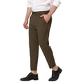 thumbnail image 5 of Lars Amadeus Men's Formal Cropped Pants Solid Color Flat Front Dress Trousers, 5 of 6