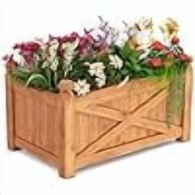 WgoodW Wooden Raised Garden Bed, Solid Wood Gardening Plant Container w/Drainage Holes for Flower Vegetable Fruit, Outdoor Elevated Planter Box for Patio Garden Yard Balcony (25”x 16”x 15”)