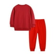 thumbnail image 5 of LRen Toddler Girls Fall Outfits Long Sleeve Top and Sweatpants Two Piece Set for Cool Weather 6-7 Years,Z12-Red, 5 of 7