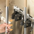 thumbnail image 4 of Walbest Mop Broom Holder Wall Mounted Heavy-Duty Punch-free Organizer Garage Laundry Closet Indoor/Outdoor Storage Hanger, 4 of 4
