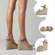 thumbnail image 4 of 1 Pair Women Sandals Wedge Sandals Summer Beach Shoes with Adjustable Ankle Strap, 4 of 4