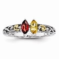 thumbnail image 2 of 14K Two-Tone Gold Ring Band Mother's & Family Yellow Semi Mount Diamond center Stone Mounting 7 mm, 2 of 4