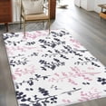 thumbnail image 2 of Area Rug for Living Room, Grey Pink Botanical Non-Slip Indoor Large Carpet for Bedroom/Dining Room, Watercolor Spring Floral Summer Leaf Washable Low-Profile Floor Mat Runner Rugs - 2.7 x 5 Ft, 2 of 8