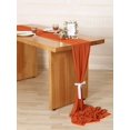 thumbnail image 4 of Qucyy 27 x 168 Inch Burnt Orange Wedding Chiffon Table Runner, Extra Long 14FT Soft Semi Sheer Tablecloth Table Overlay, Rustic Wedding Bridal Shower Baby Shower Party Table Decoration, 4 of 5
