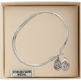 thumbnail image 3 of 7 inch Oval Eye Hook Bangle Bracelet w/ St. Sebastian/Baseball in Sterling Silver, 3 of 3
