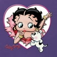 thumbnail image 5 of Wild Bobby, Betty Boop Heart Blowing Kiss Dog Betty Boop Womens Slim Fit Junior Tee, Purple Rush, XX-Large, 5 of 5